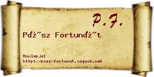 Pósz Fortunát névjegykártya